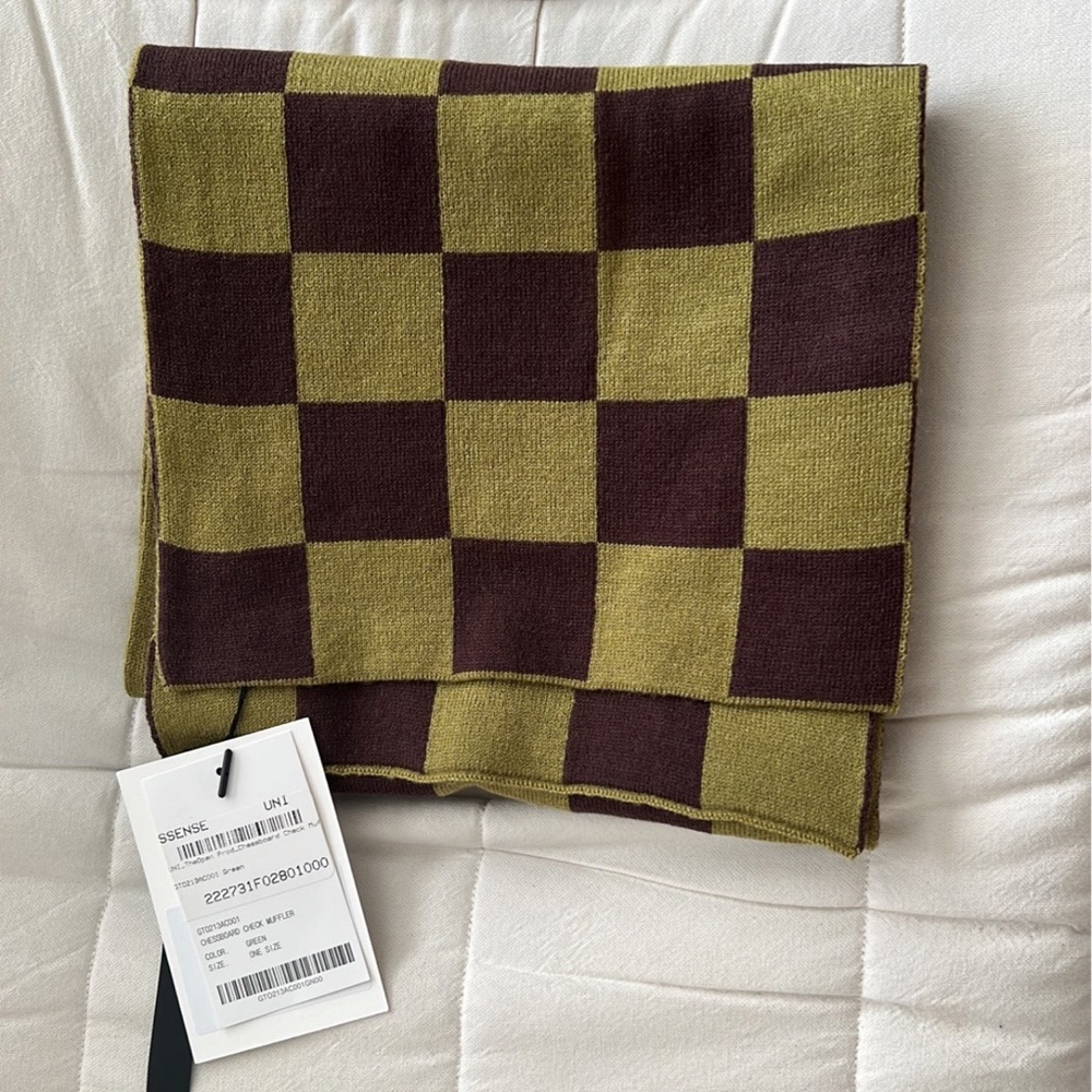 Brand new TheOpen Product Green Chess Board Check Muffler Scarf
